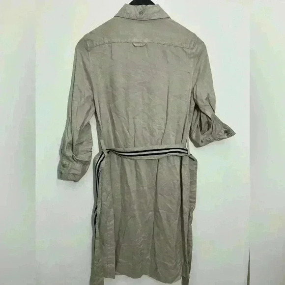 V Cristina Shirt Dress Utility Style Roll Tab Sleeves Belted Pockets Casual S - Picture 2 of 9